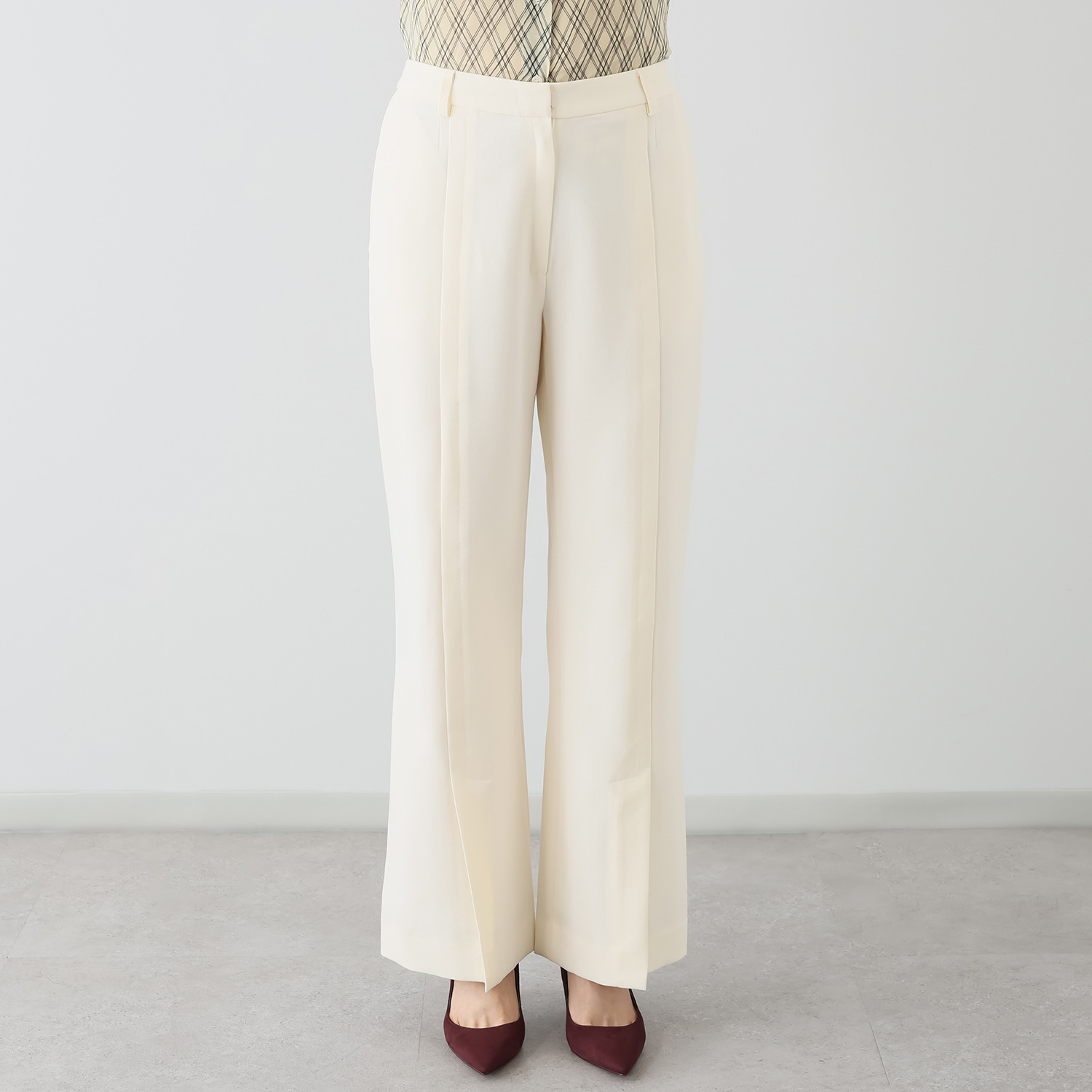 マダムヒロコ ダブルジョーゼット センターベンツパンツ