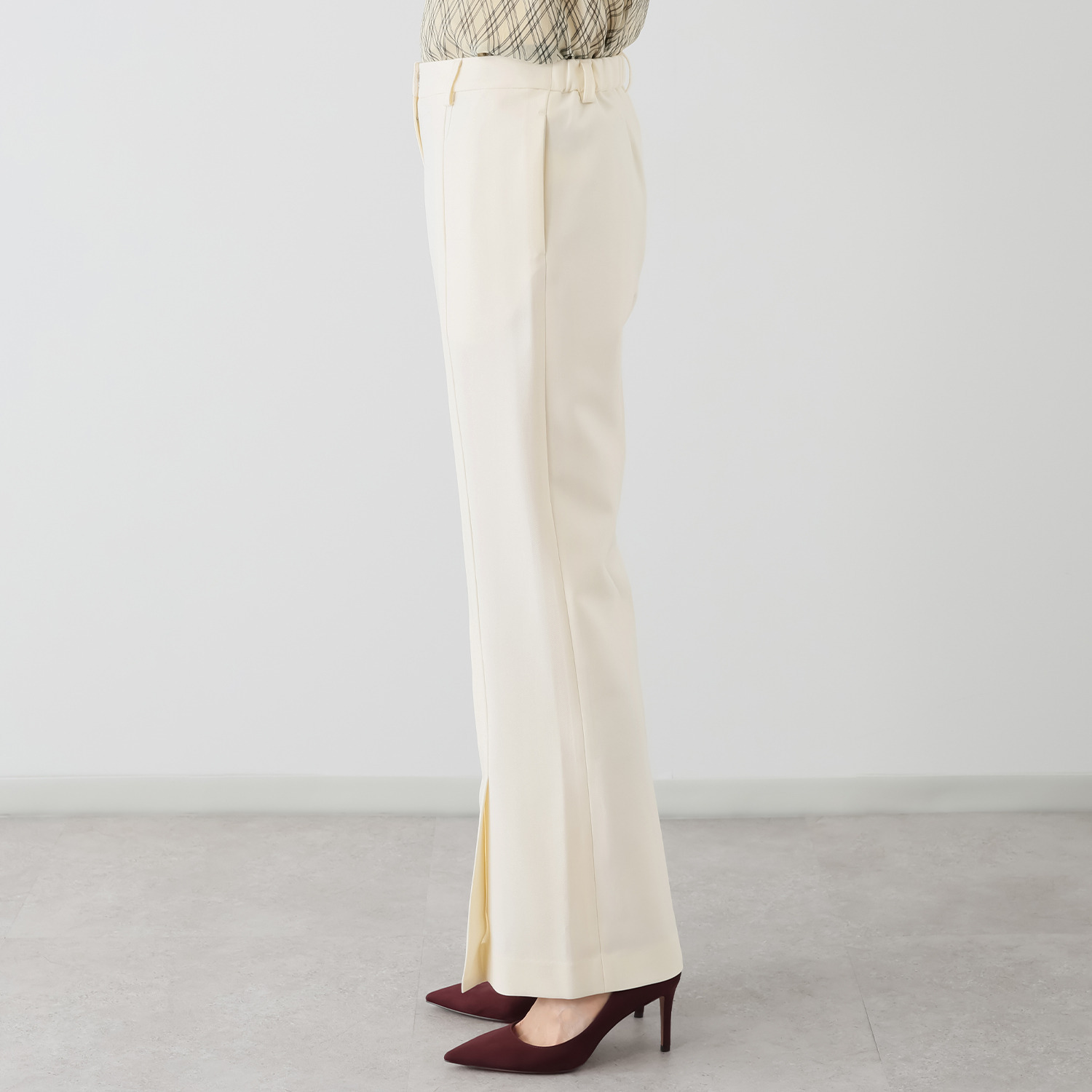 マダムヒロコ ダブルジョーゼット センターベンツパンツ