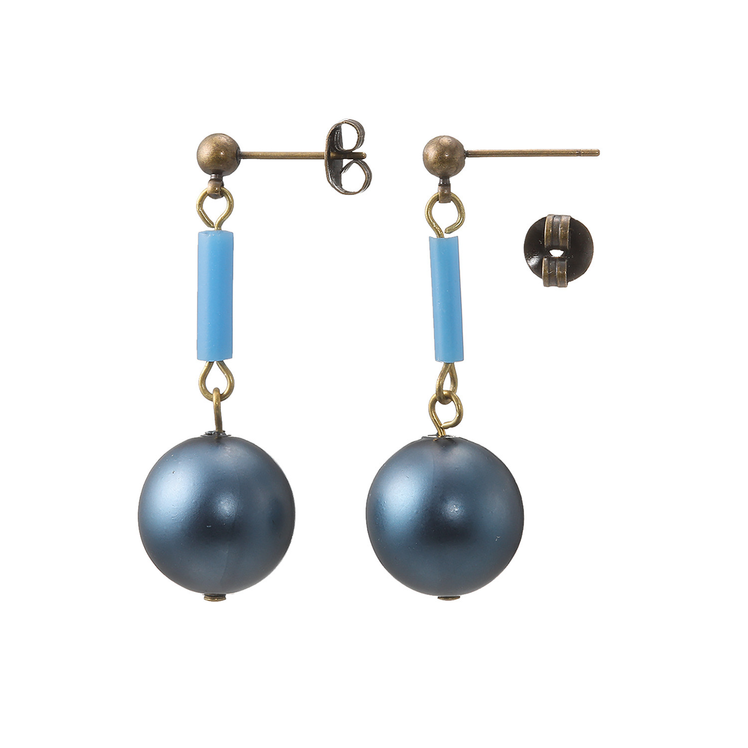 アビステ ウンゲル社 ガラスビーズ ブルームーン イヤリング／ピアス