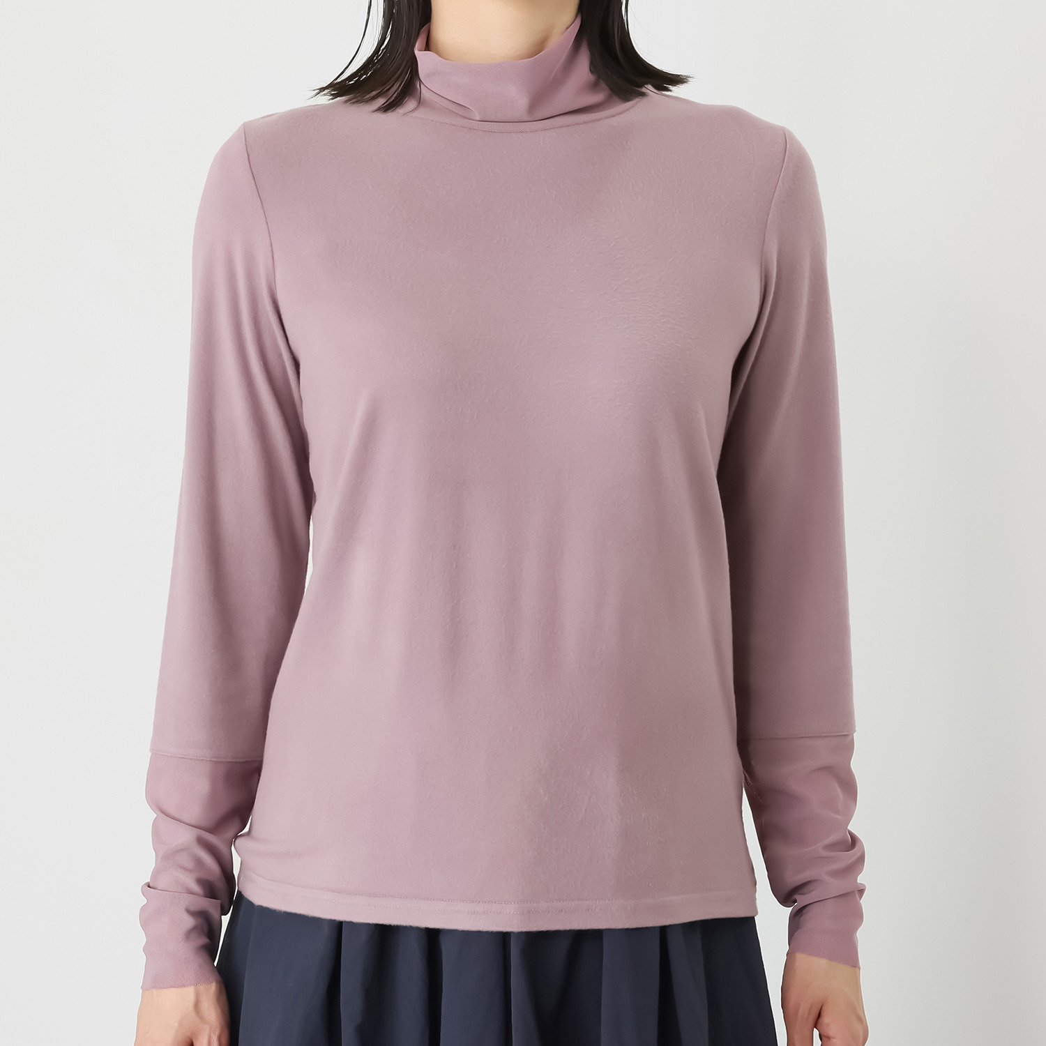 スタイル・ラヴィー チュールアクセント 極上の暖かさ＆肌触り！ 新感覚のタートルネック プルオーバー