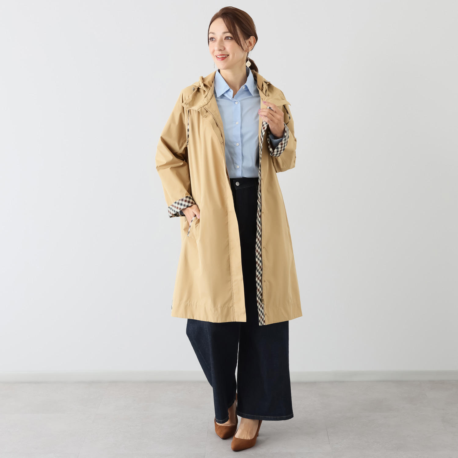 アクアスキュータム 防水・はっ水・防風 全天候型 ポケッタブルモッズコート