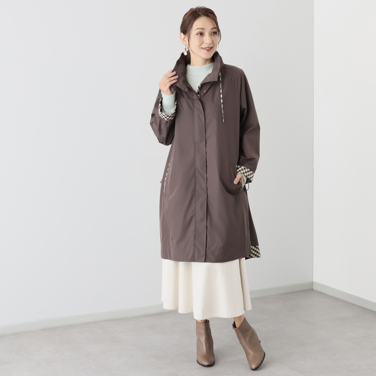 アクアスキュータム 防水・はっ水・防風 全天候型 ポケッタブルモッズコート