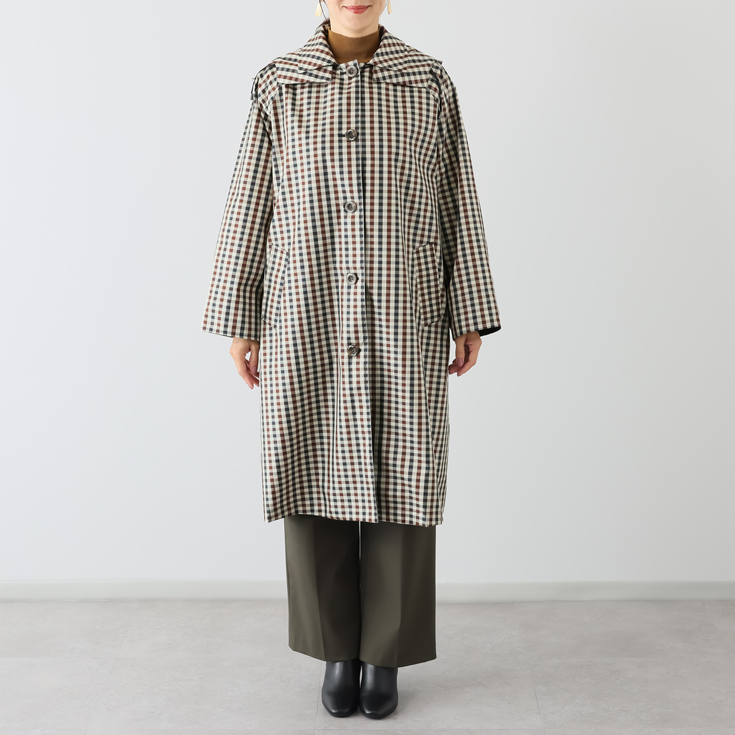 アクアスキュータム 防水・はっ水・防風 全天候型 ポケッタブル ステンカラーコート