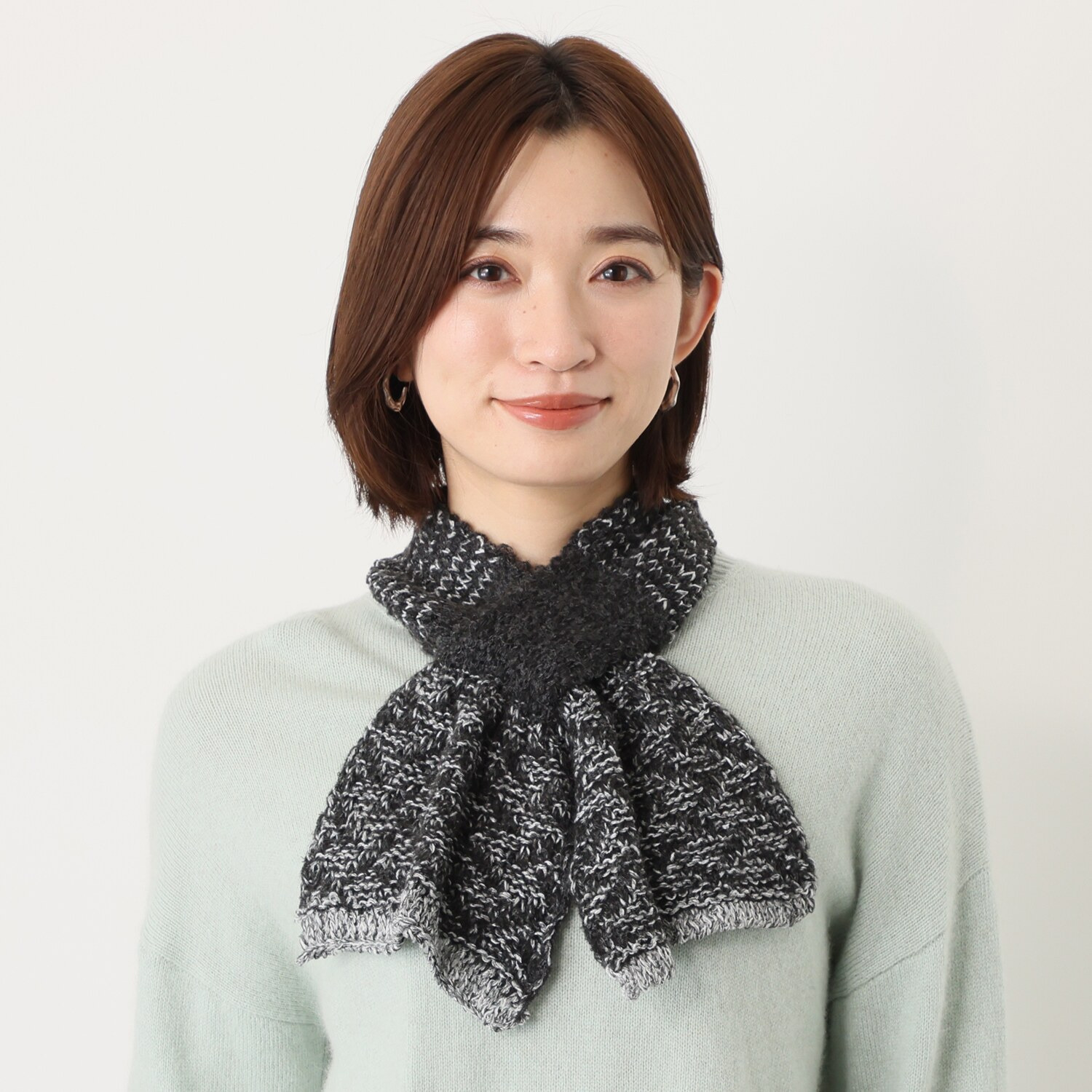 ベル・モード 日本製 差し込み式 ミックスニット プチマフラー