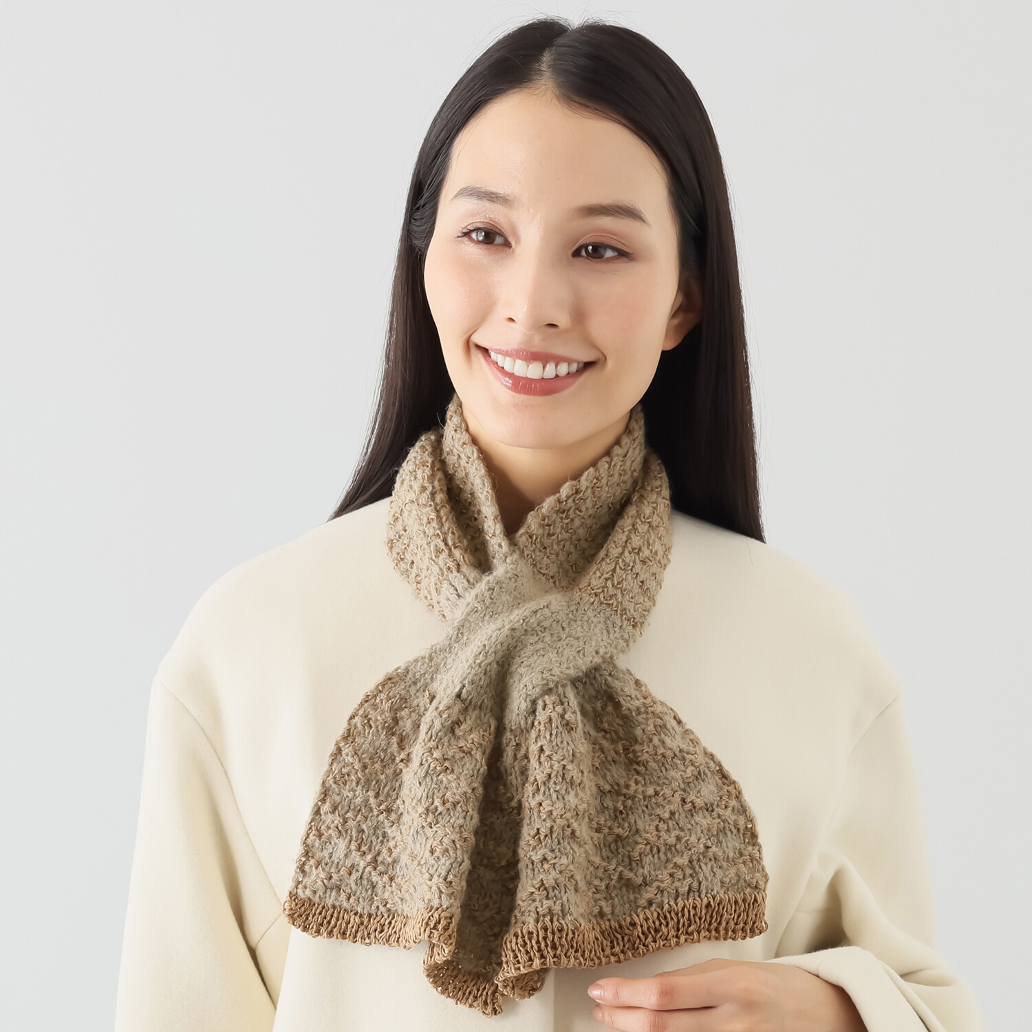 ベル・モード 日本製 差し込み式 ミックスニット プチマフラー