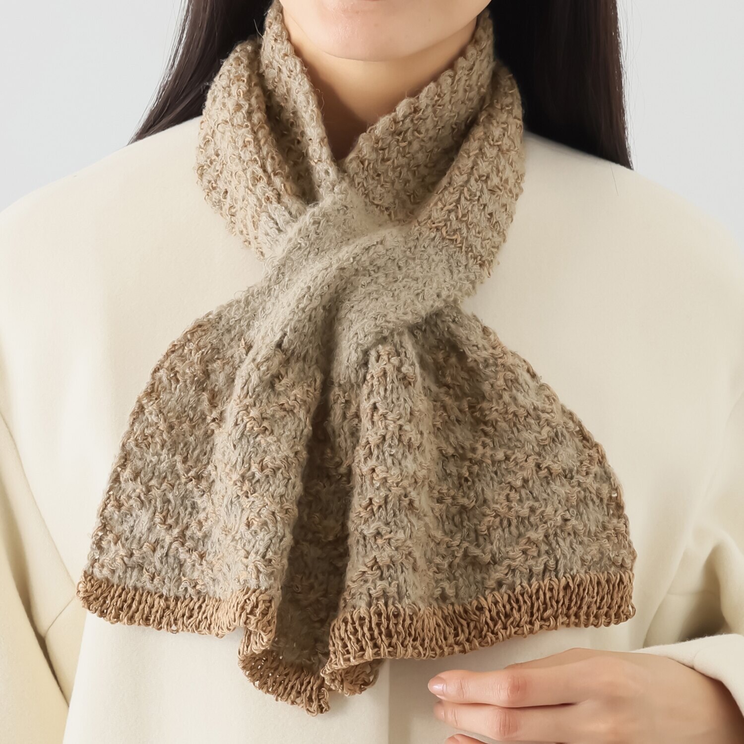 ベル・モード 日本製 差し込み式 ミックスニット プチマフラー