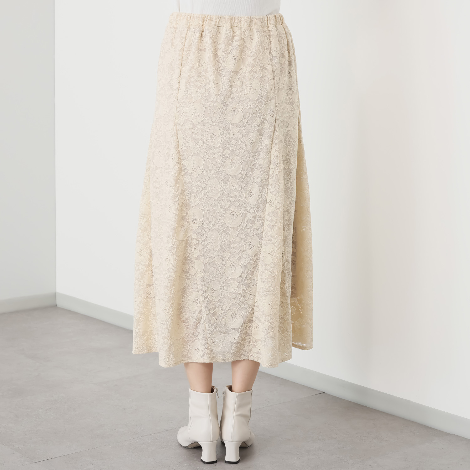 フーア レース ロングフレアースカート