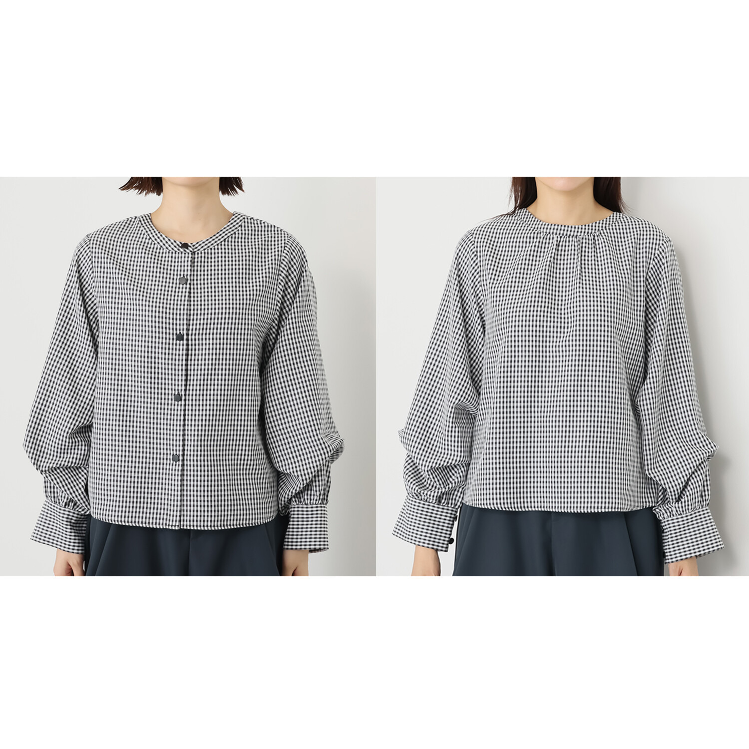 コモエリークローゼット タックで遊ぶ ボリュームスリーブ ２ウェイブラウス