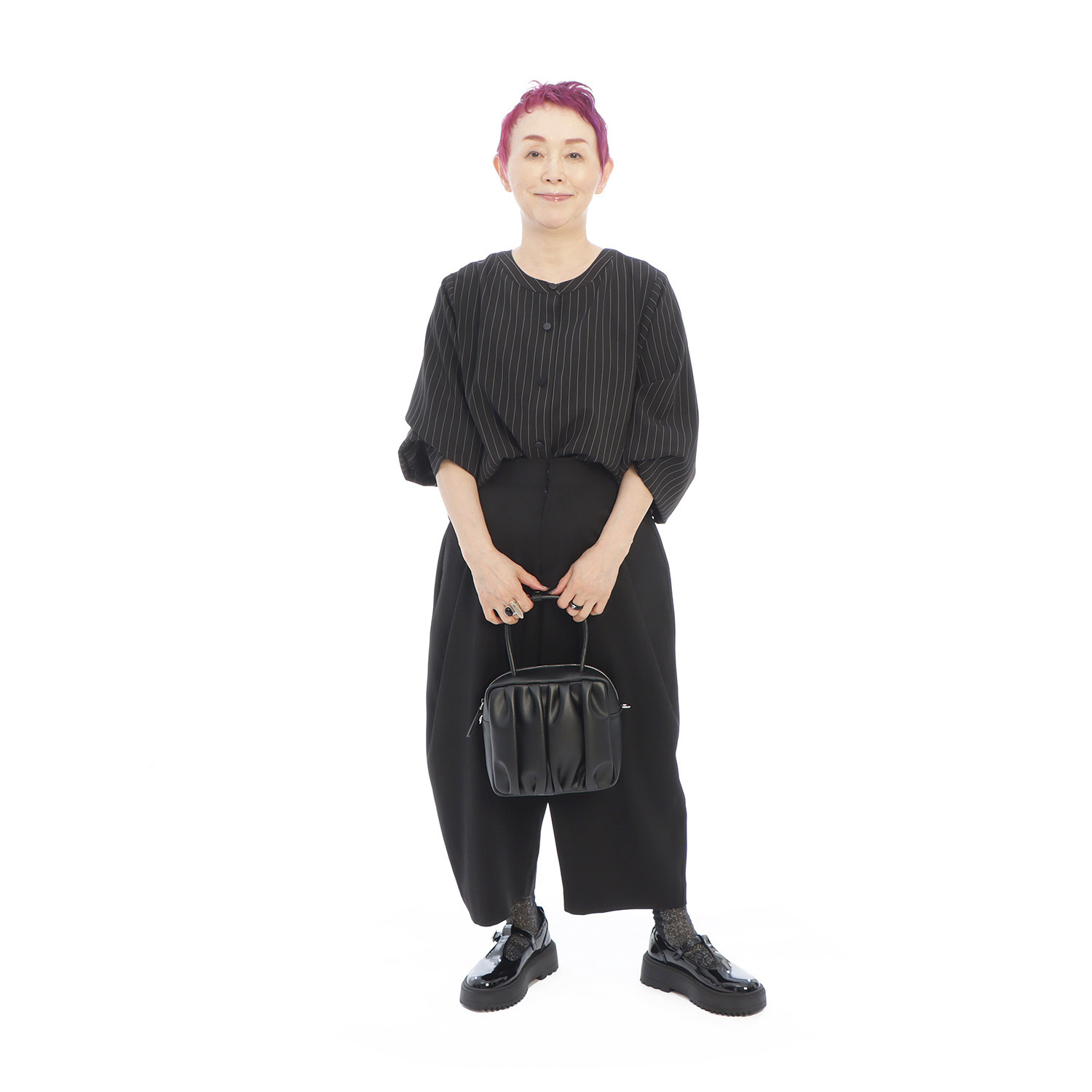 コモエリークローゼット タックで遊ぶ ボリュームスリーブ ２ウェイブラウス