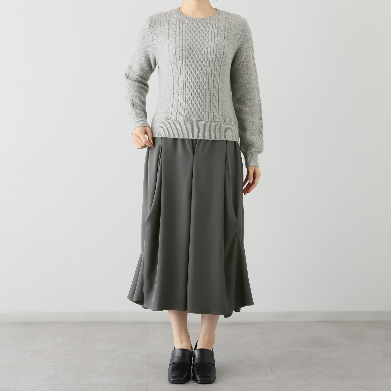 コモエリークローゼット 異素材ドッキング ワンピース