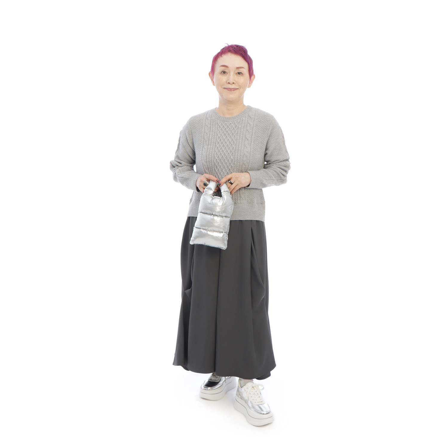 コモエリークローゼット 異素材ドッキング ワンピース