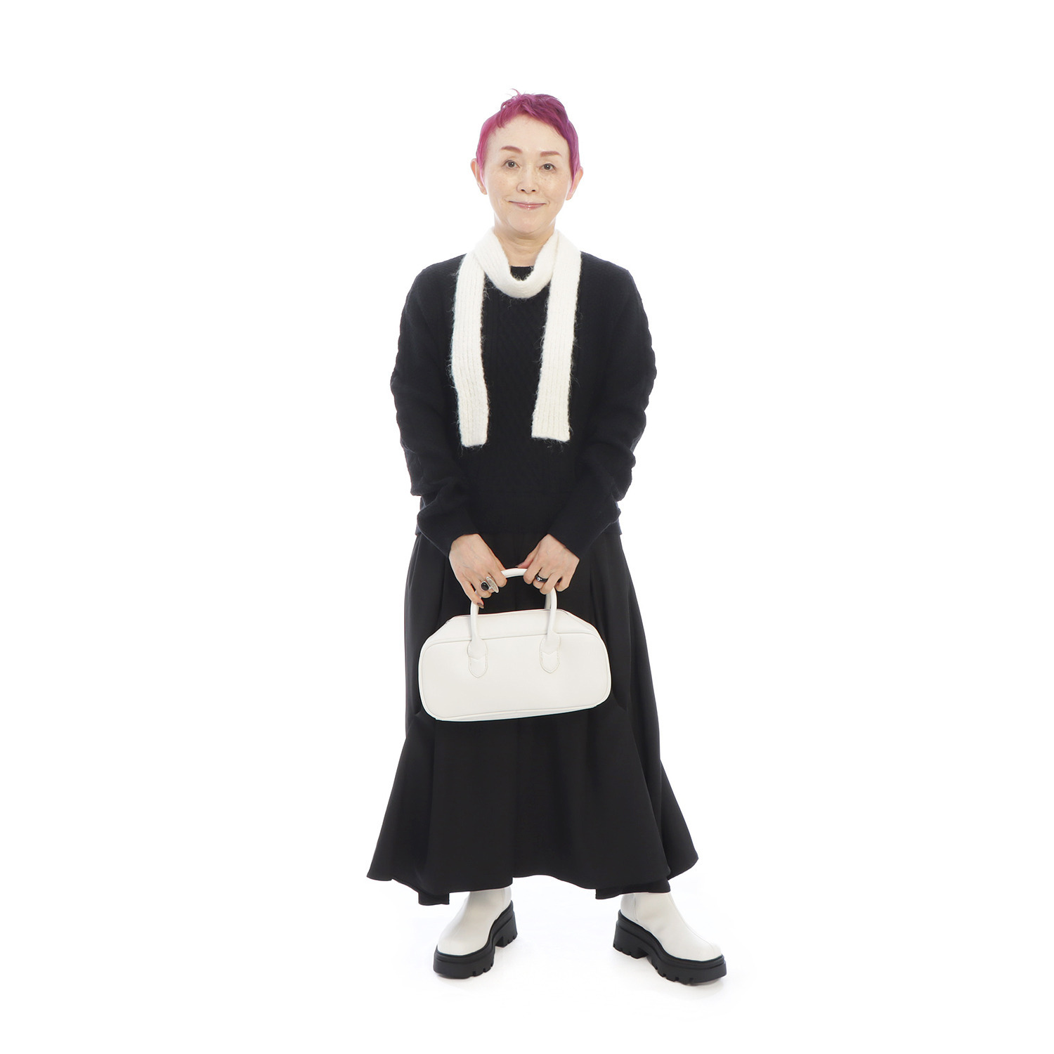 コモエリークローゼット 異素材ドッキング ワンピース