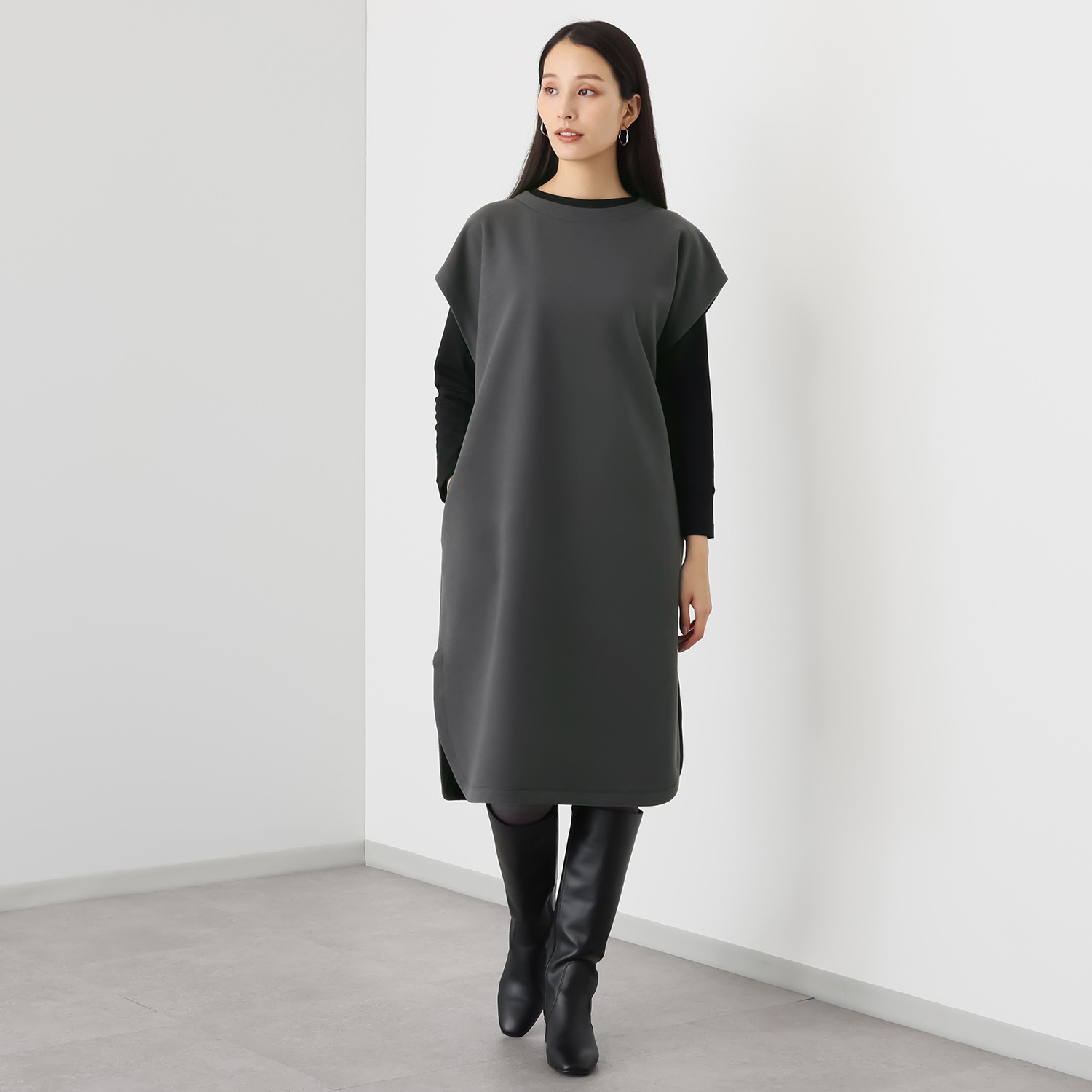 クーラム ストレッチジャージー ロングポンチョ