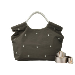クーコ 星柄刺しゅう 軽量２ウェイトートバッグ