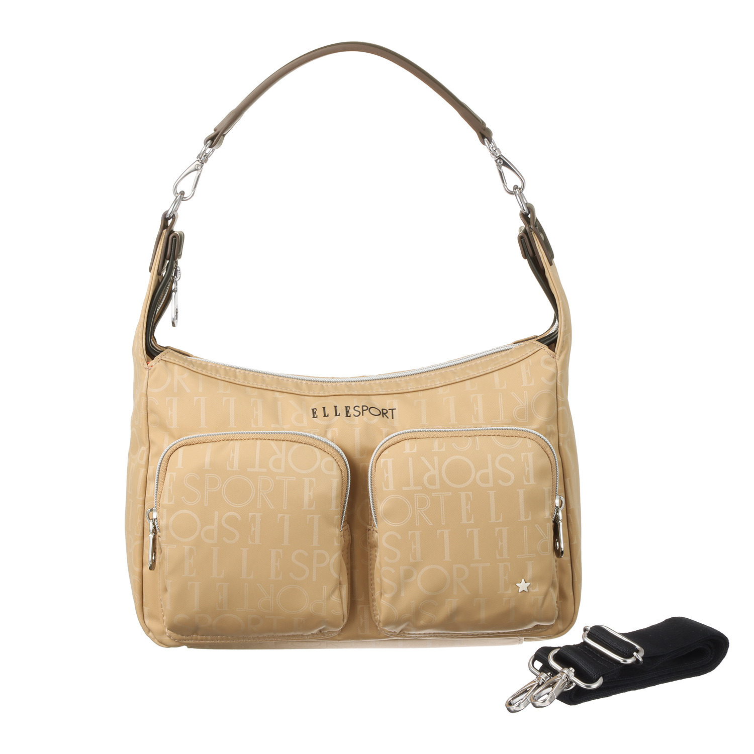 ＥＬＬＥ　ＳＰＯＲＴ 軽量　はっ水 ヒートエンボスナイロン ２ウェイショルダーバッグ