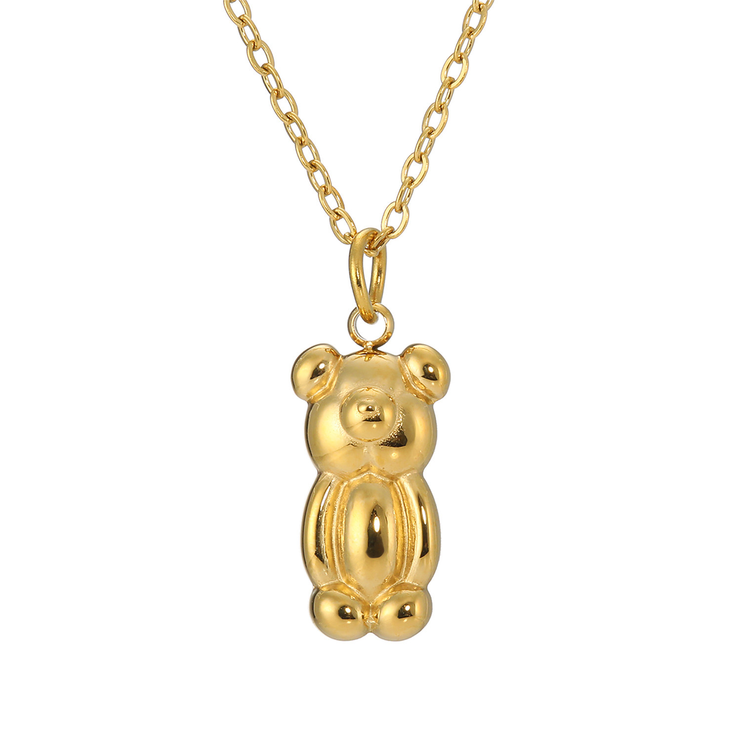 デルークス サージカルステンレス バルーンベア デザインネックレス