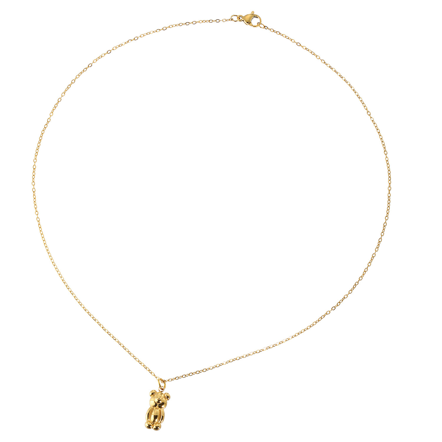 デルークス サージカルステンレス バルーンベア デザインネックレス