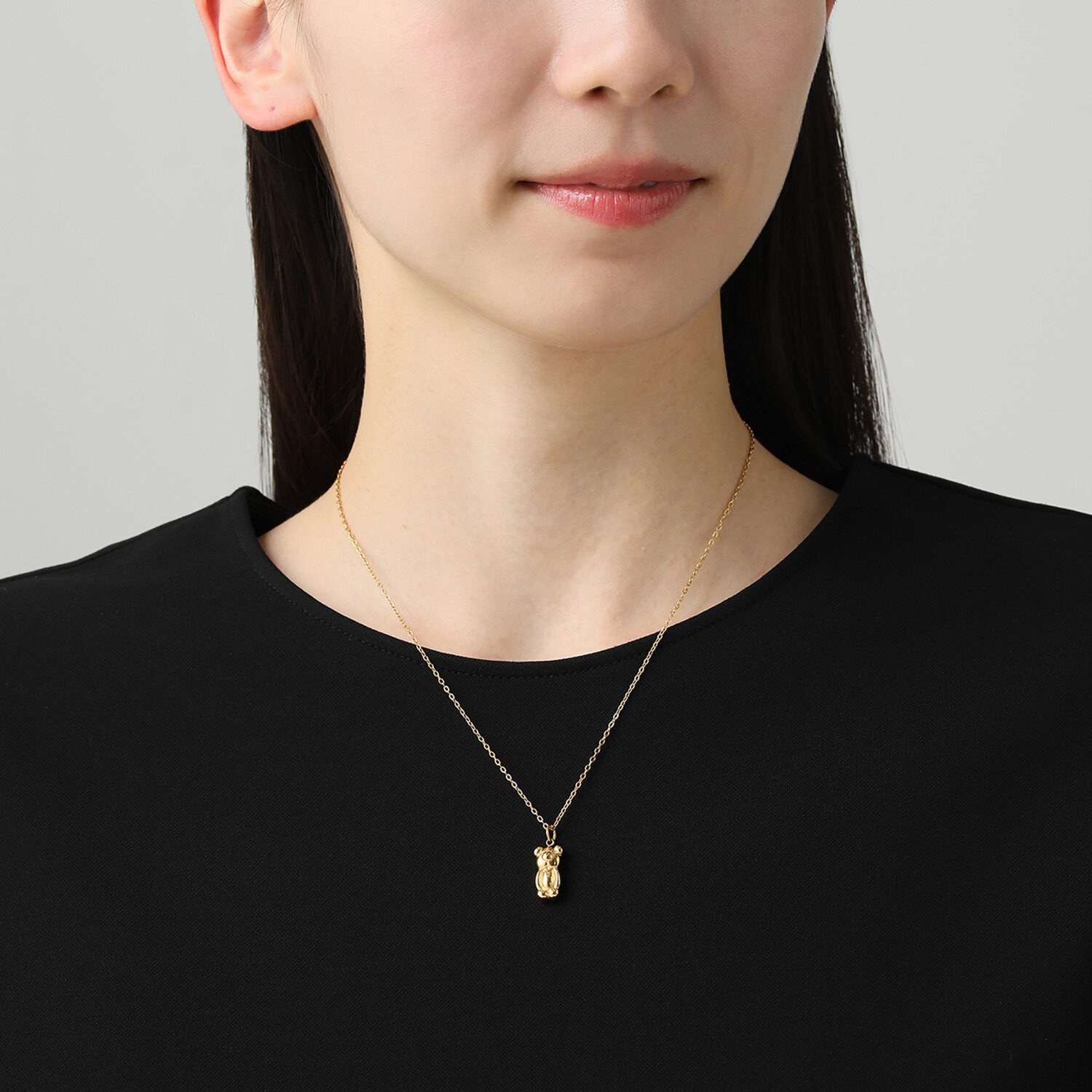 デルークス サージカルステンレス バルーンベア デザインネックレス