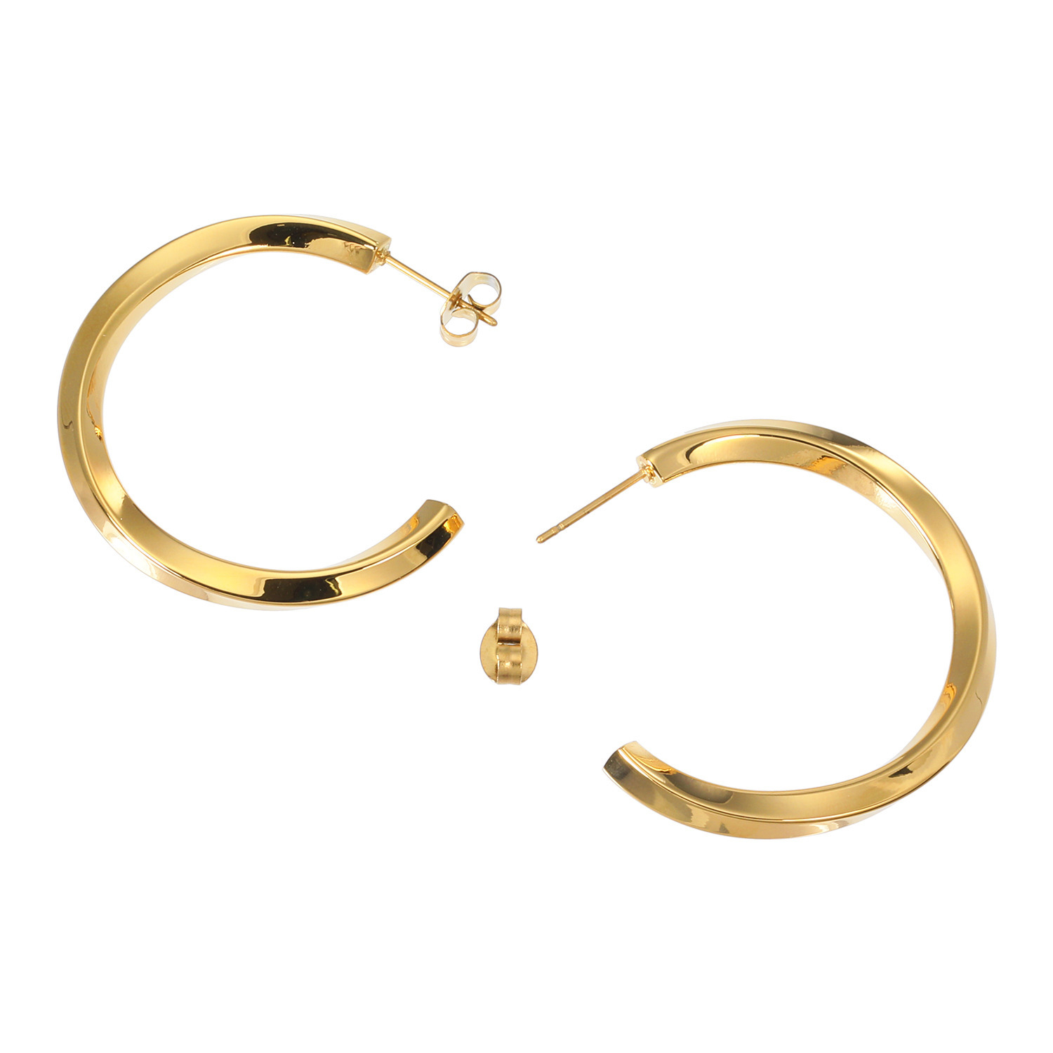 デルークス サージカルステンレス ツイストデザイン ボリュームピアス