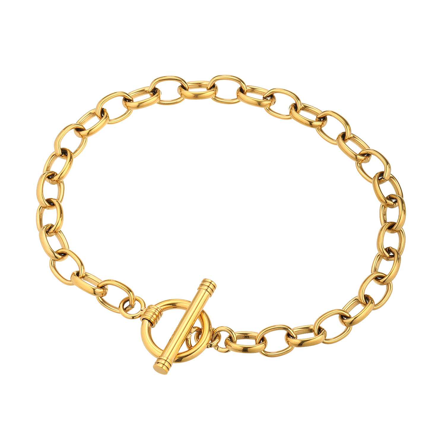 ラフィナリスタ サージカルステンレス チャンキーチェーン トグル＆バー ブレスレット