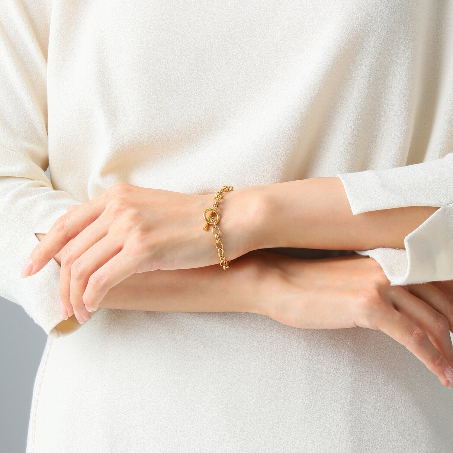 ラフィナリスタ サージカルステンレス チャンキーチェーン トグル＆バー ブレスレット