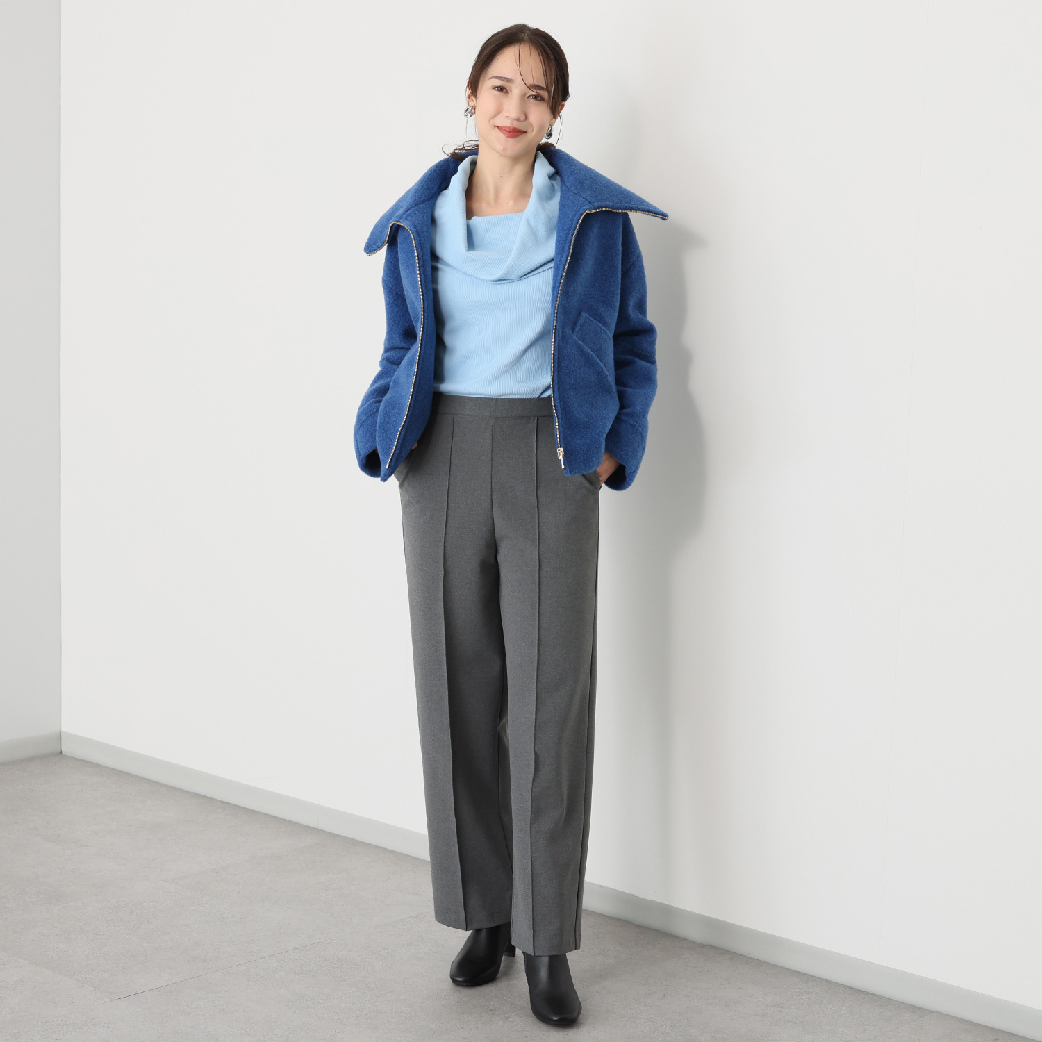 ＴＡＫＵＭＩＢＡ 吸湿発熱 ウーリッチウォーム イージーワイドスラックス ＜股下７０ｃｍ＞