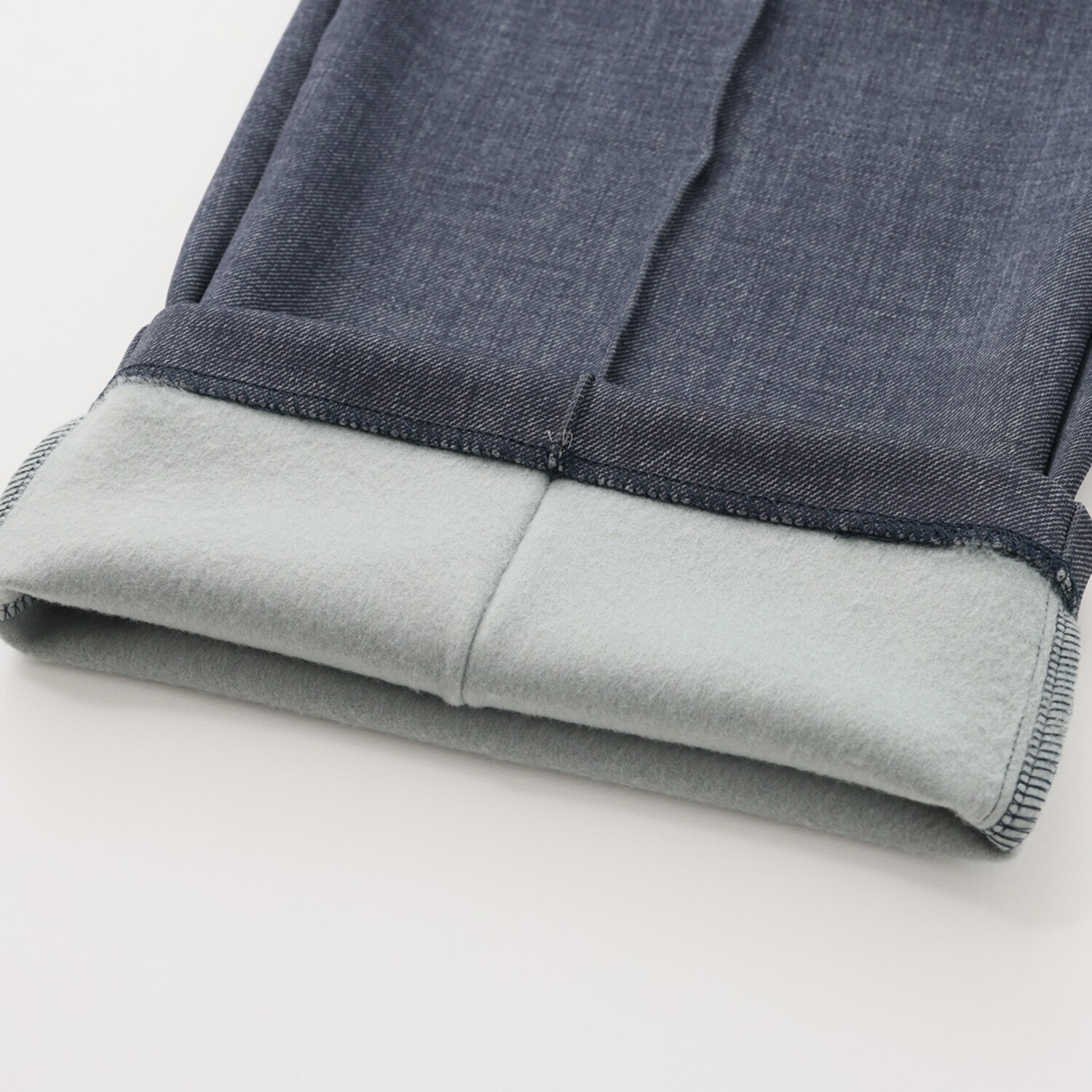 ＴＡＫＵＭＩＢＡ すふれ起毛プラス 保温 デニムプリント イージーワイドスラックス