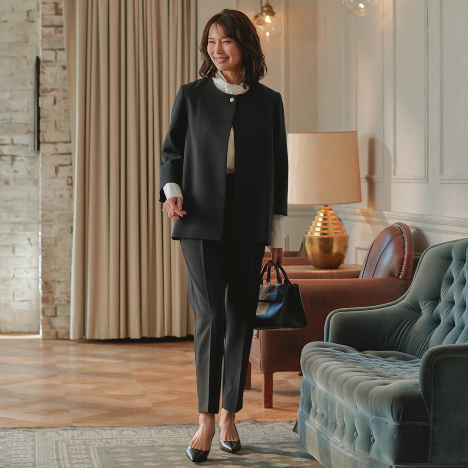 亀　恭子セレクト！ クラッサ 上品マットダブルクロス Ａラインジャケット＆ テーパードパンツ