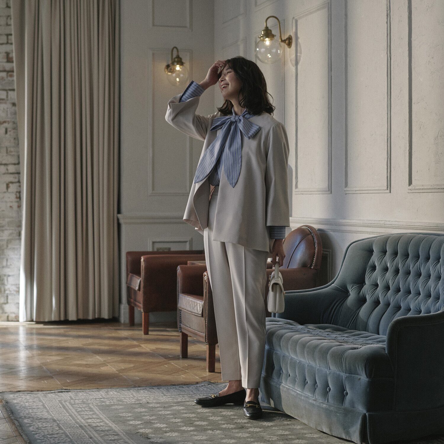 亀　恭子セレクト！ クラッサ 上品マットダブルクロス Ａラインジャケット＆ テーパードパンツ