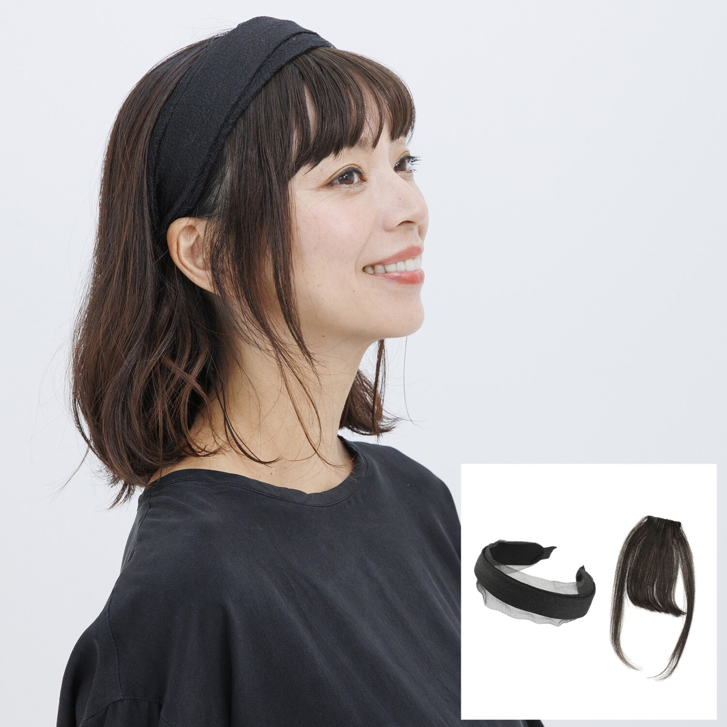 ギンカウィンカ 前髪とお顔周りの毛が 自然に完成 ドレスドヘア 前髪ウィッグ＆ カチューシャ