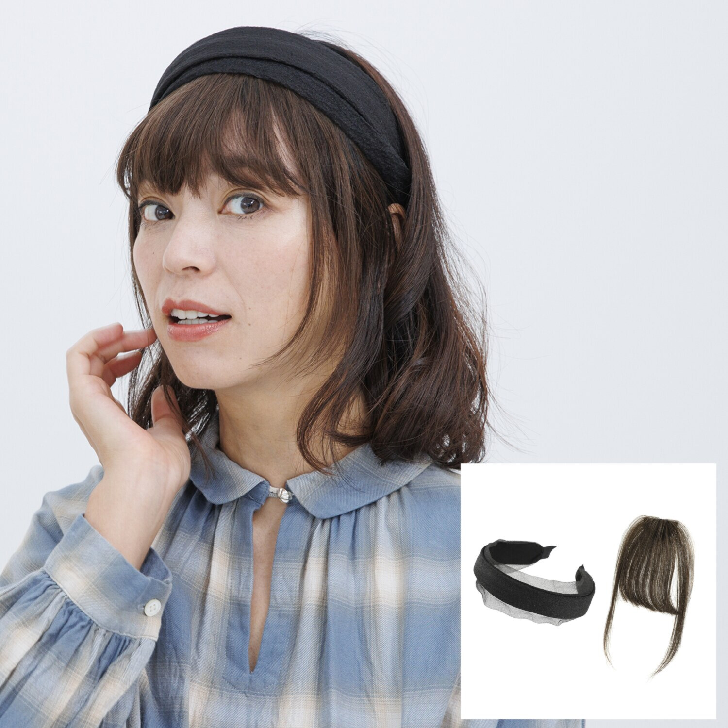 ギンカウィンカ 前髪とお顔周りの毛が 自然に完成 ドレスドヘア 前髪ウィッグ＆ カチューシャ