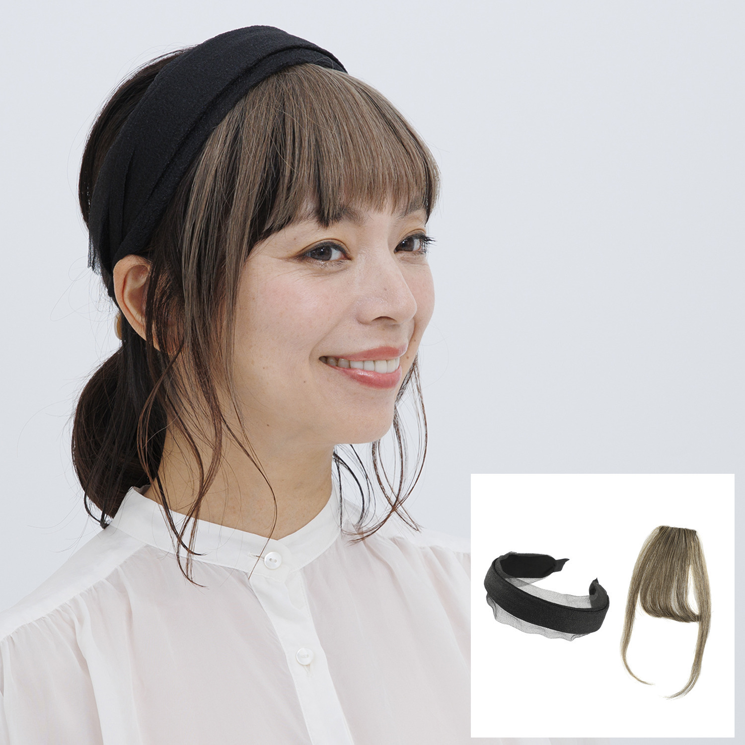 ギンカウィンカ 前髪とお顔周りの毛が 自然に完成 ドレスドヘア 前髪ウィッグ＆ カチューシャ