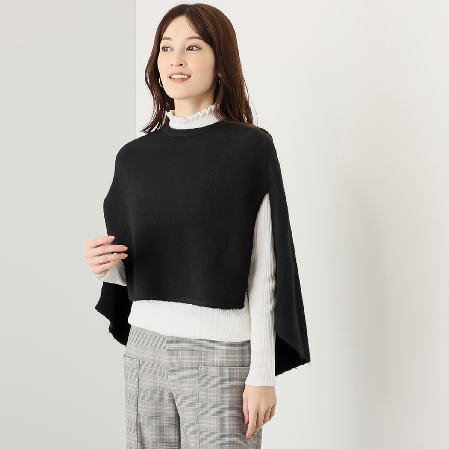 エーエフコンフィ あったか ニットポンチョ