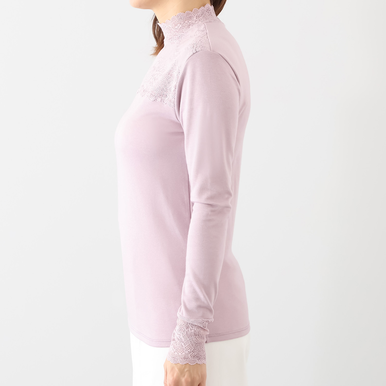 マリランテ 暖かい！蒸れにくい！ タケダレースアクセント エレガントプルオーバー デザイン違い２枚セット