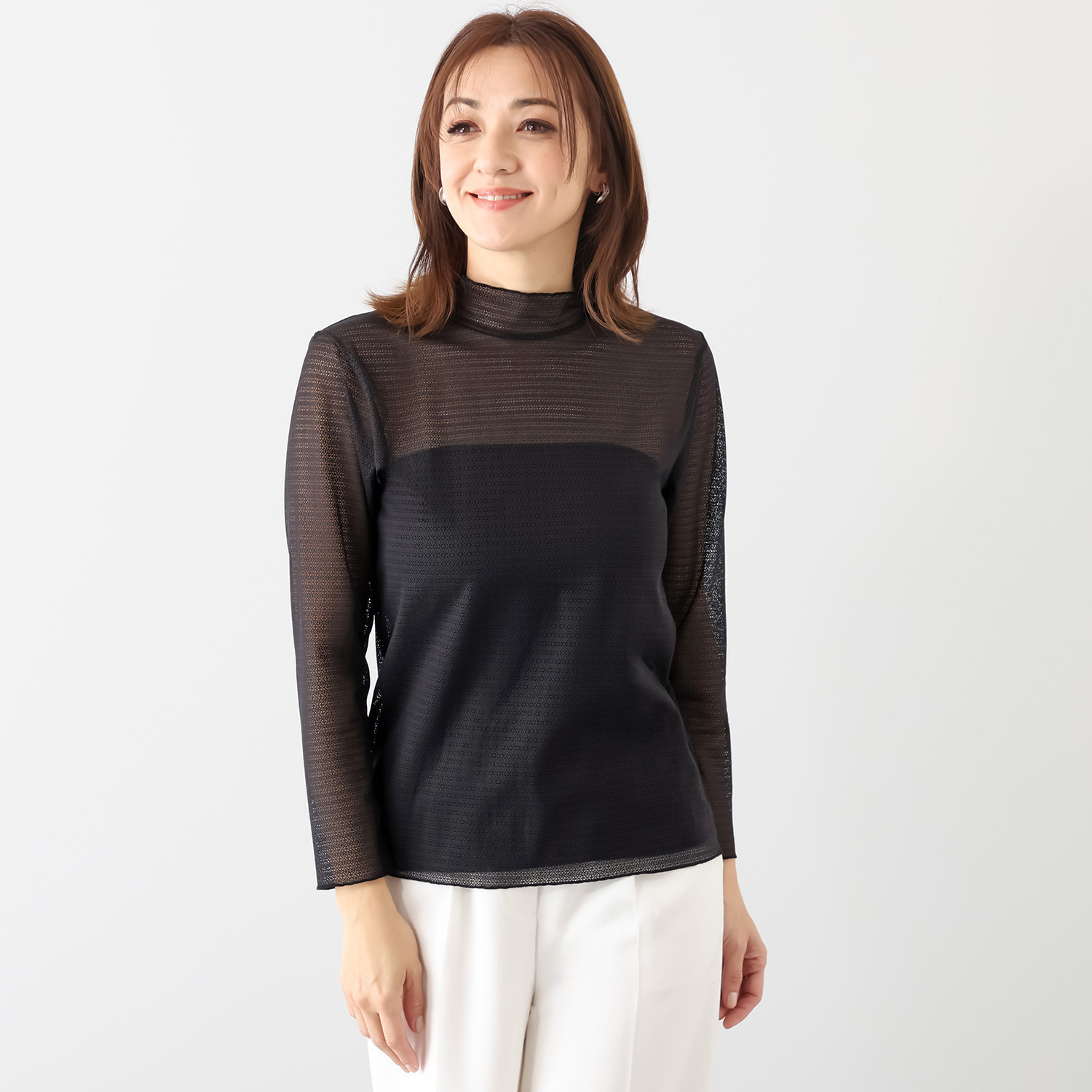 マリランテ 重ね着で華やか レイヤードファッション タケダレース 長袖プルオーバー