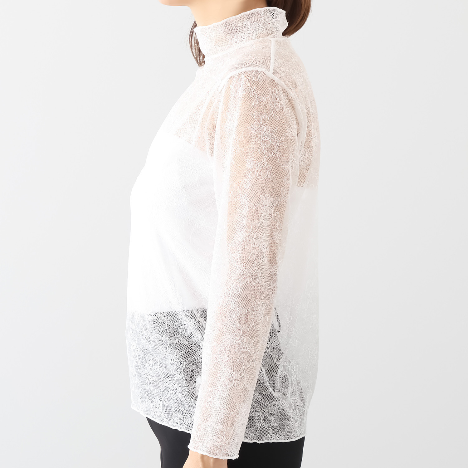 マリランテ 重ね着で華やか レイヤードファッション タケダレース 長袖プルオーバー