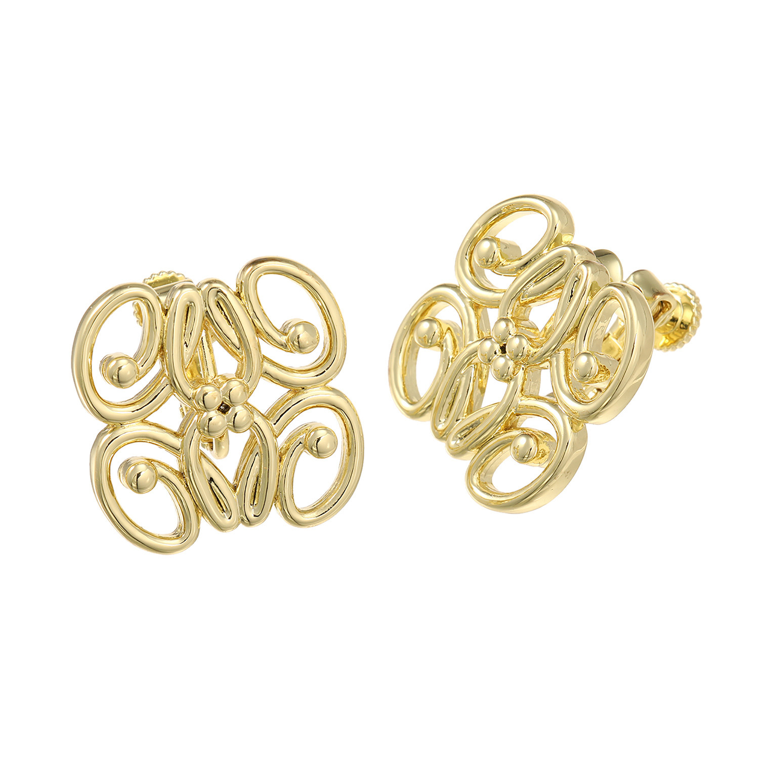 エアリーフェアリー メタルライン アートカリグラフィ イヤリング／ピアス