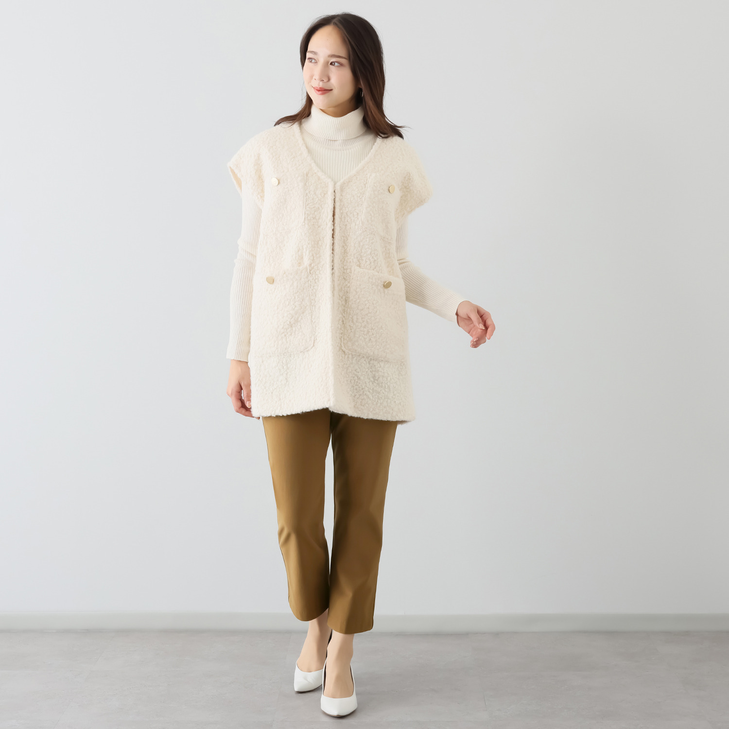 ピーツー 進化版 え！？やせて見える？ ヒートアライヴ 裏起毛ストレートパンツ ＜股下６４ｃｍ＞