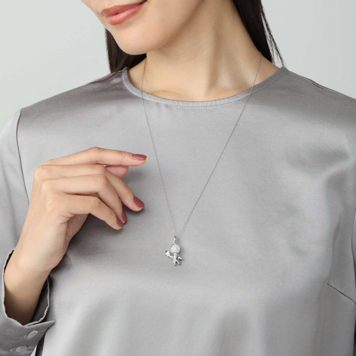 イーシア シルバー ハーキマーダイヤモンド ロッククリスタルクォーツ コスモワールド ロングペンダント