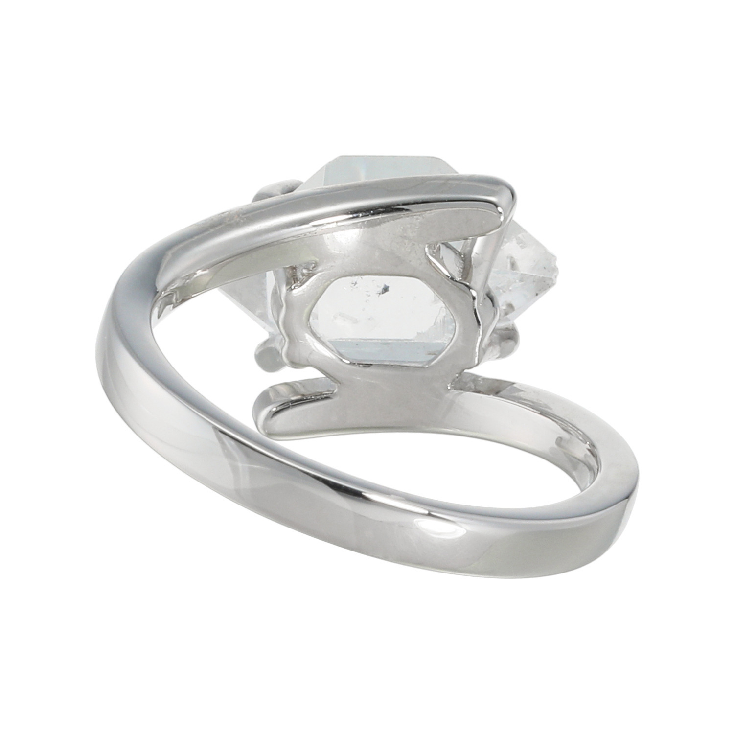 イーシア シルバー ハーキマーダイヤモンド ロッククリスタルクォーツ モダンリング