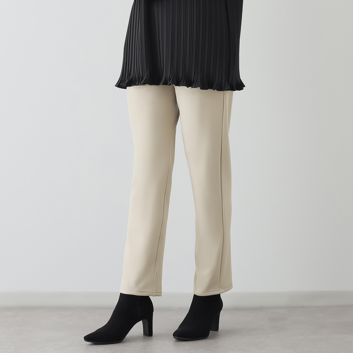 ダジュール 微起毛 ストレートパンツ