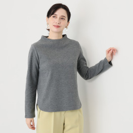 ルナリア 包まれたい心地良さ！ コットン混 ボトルネックプルオーバー