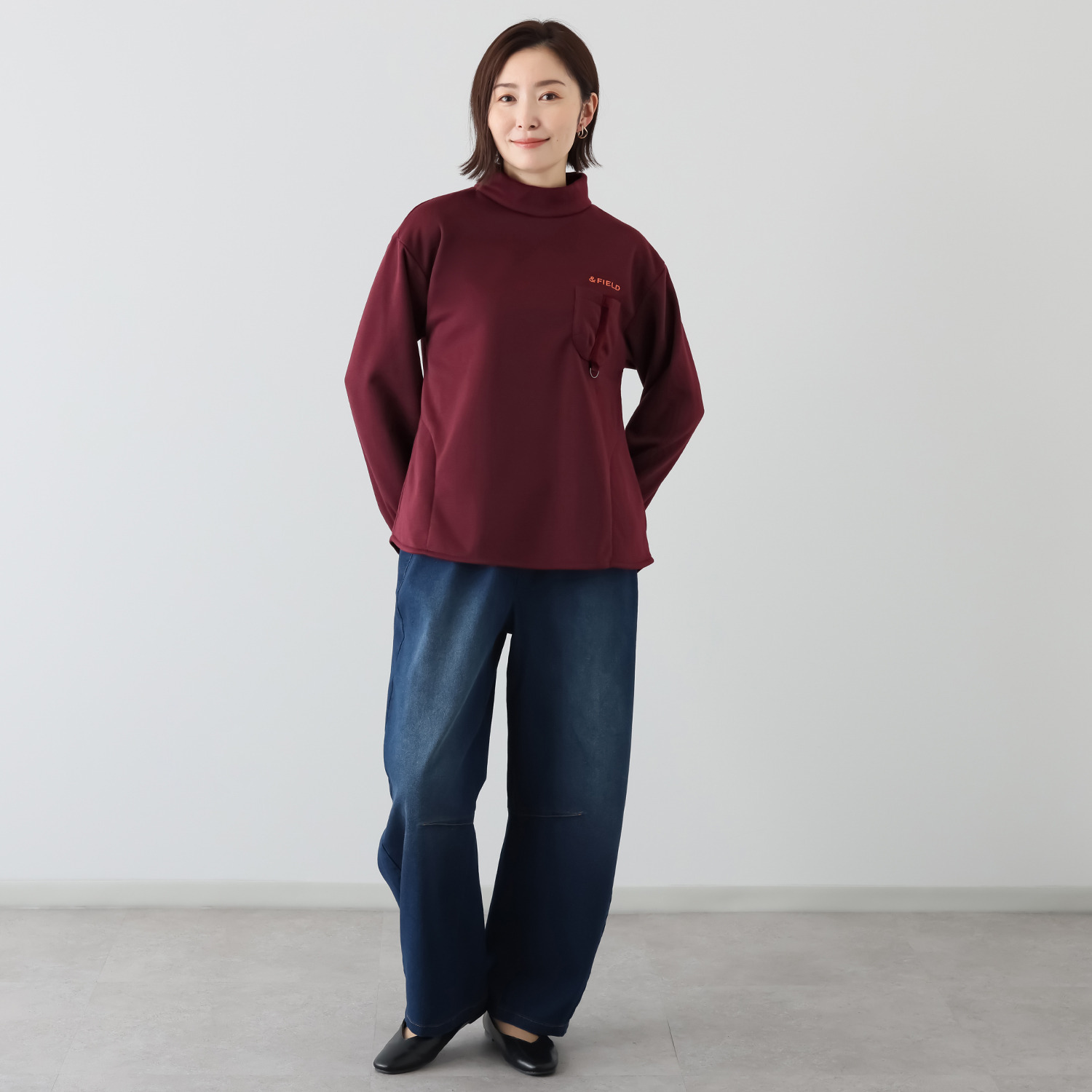 アンドフィールド ＵＶカット・吸湿発熱 裏起毛 アクティブチュニック