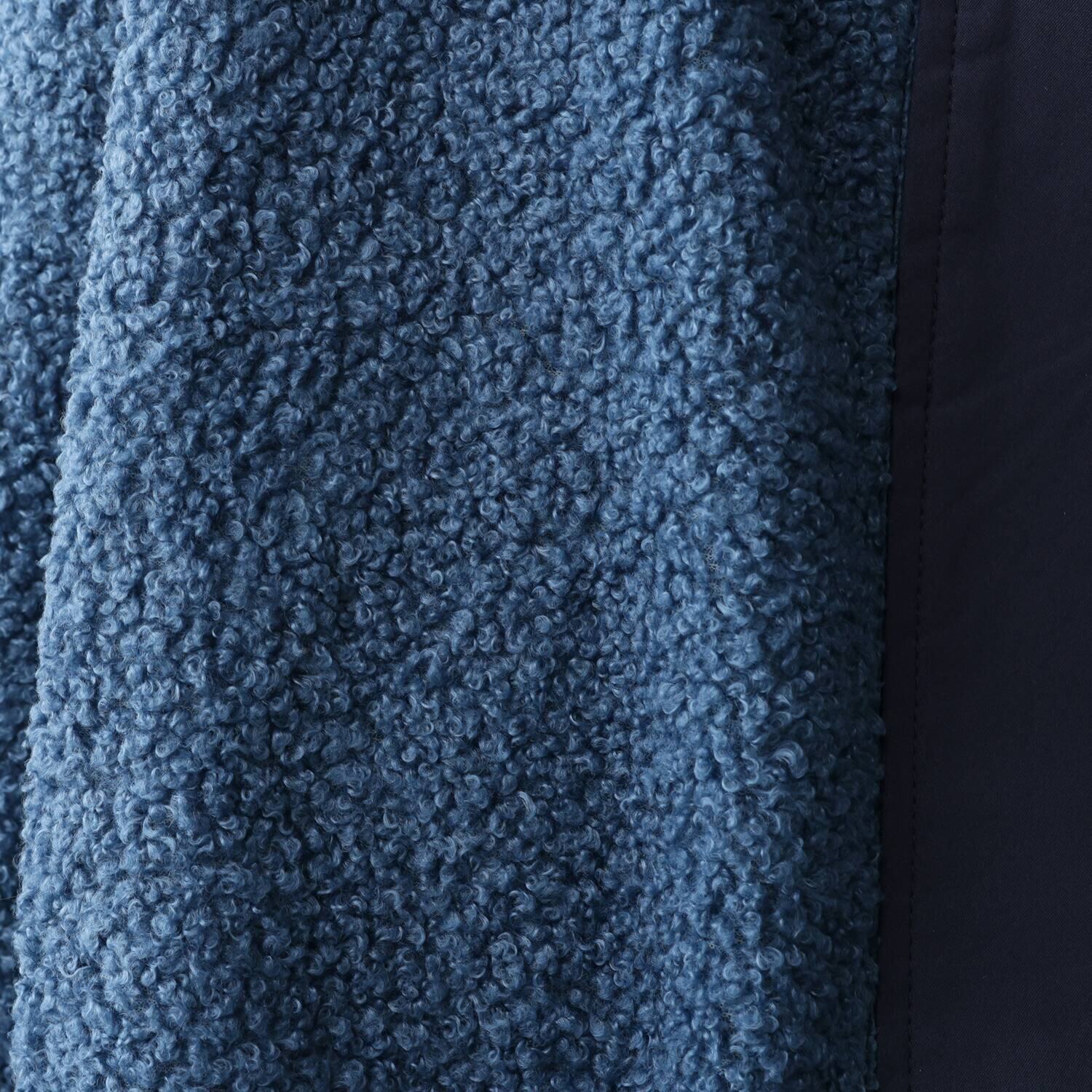 イクシーズ コクーンシルエット バイカラー ボアブルゾン