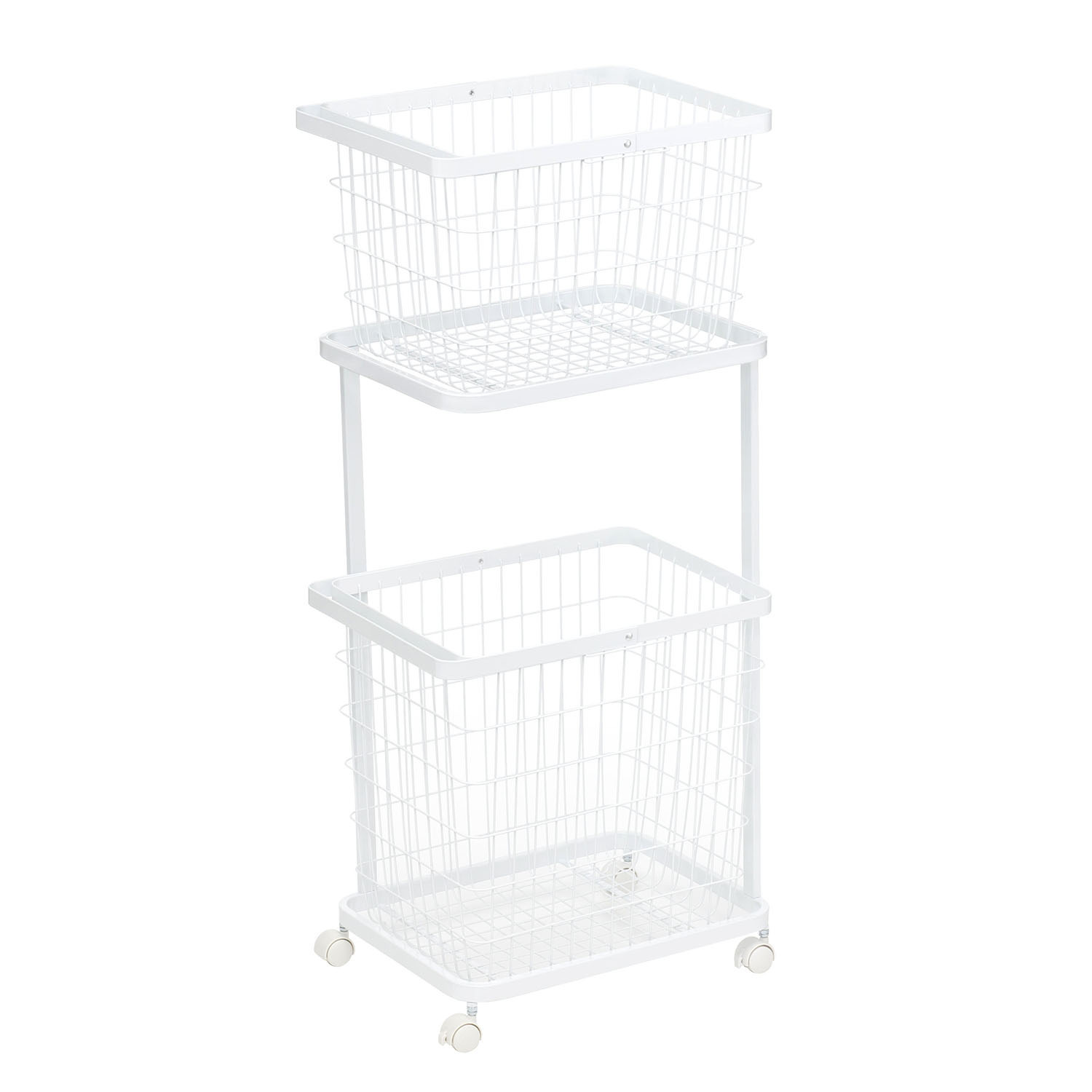 山崎実業　タワー キャスター付きで 移動が簡単 ランドリーワゴン＋ バスケット