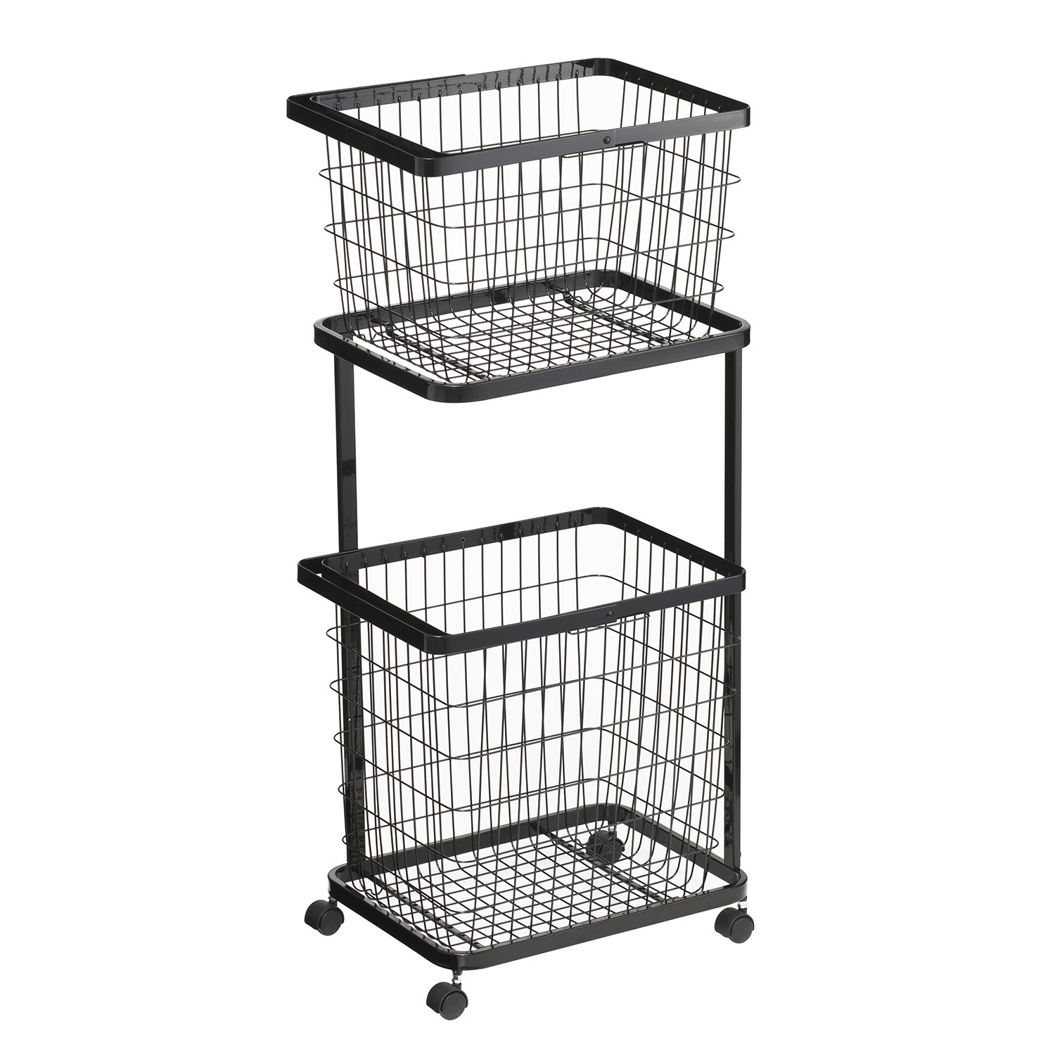 山崎実業　タワー キャスター付きで 移動が簡単 ランドリーワゴン＋ バスケット