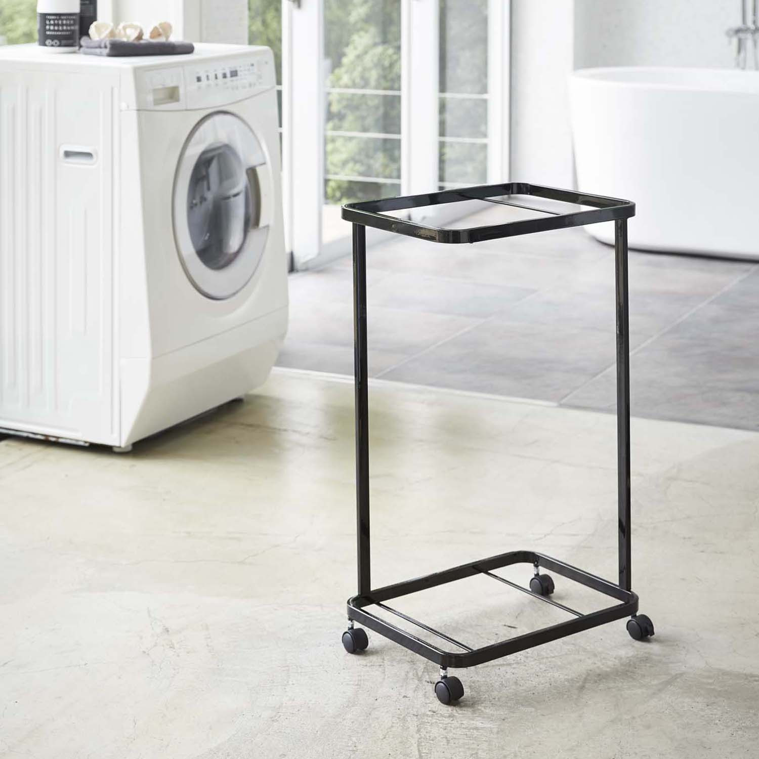 山崎実業　タワー キャスター付きで 移動が簡単 ランドリーワゴン＋ バスケット