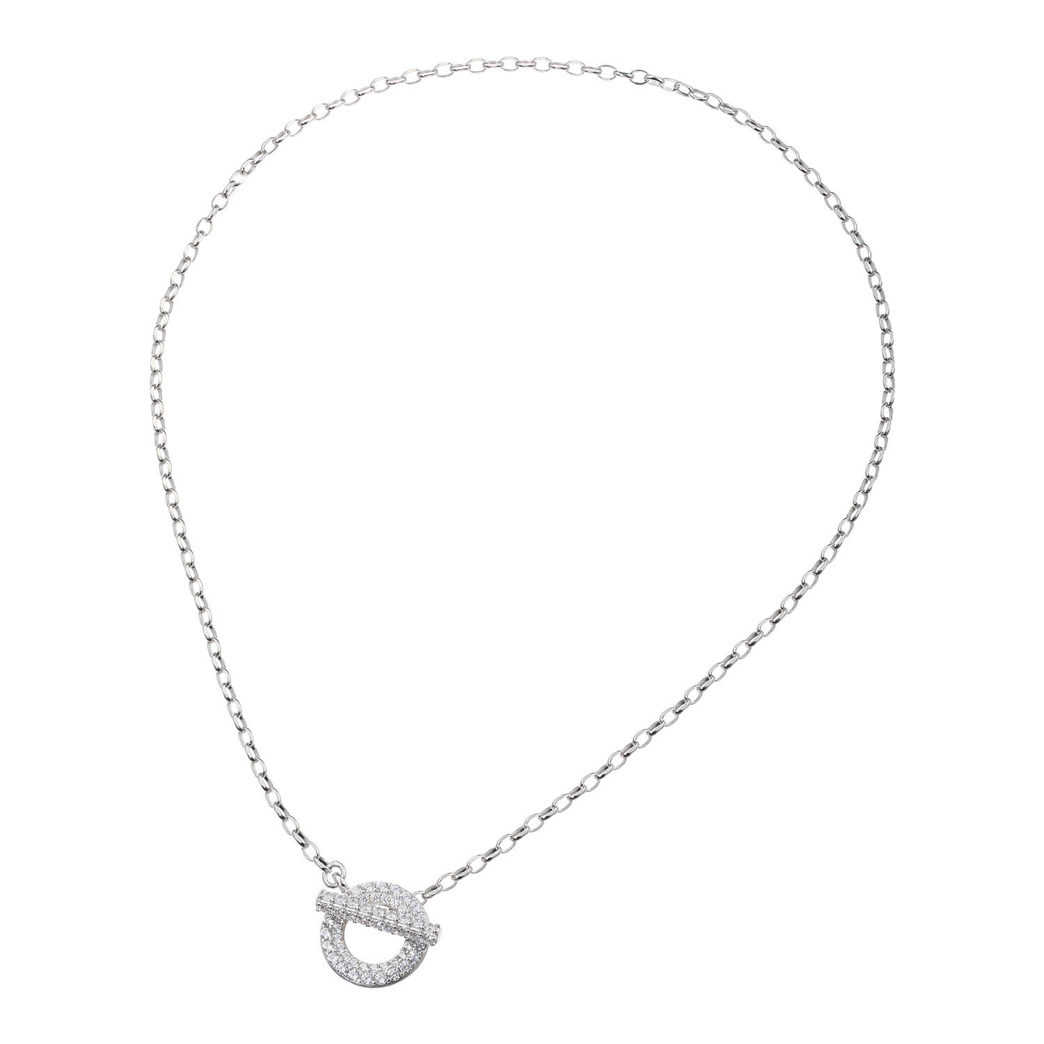 ダイアモア シルバー　ＣＺ トグル＆バー ネックレス