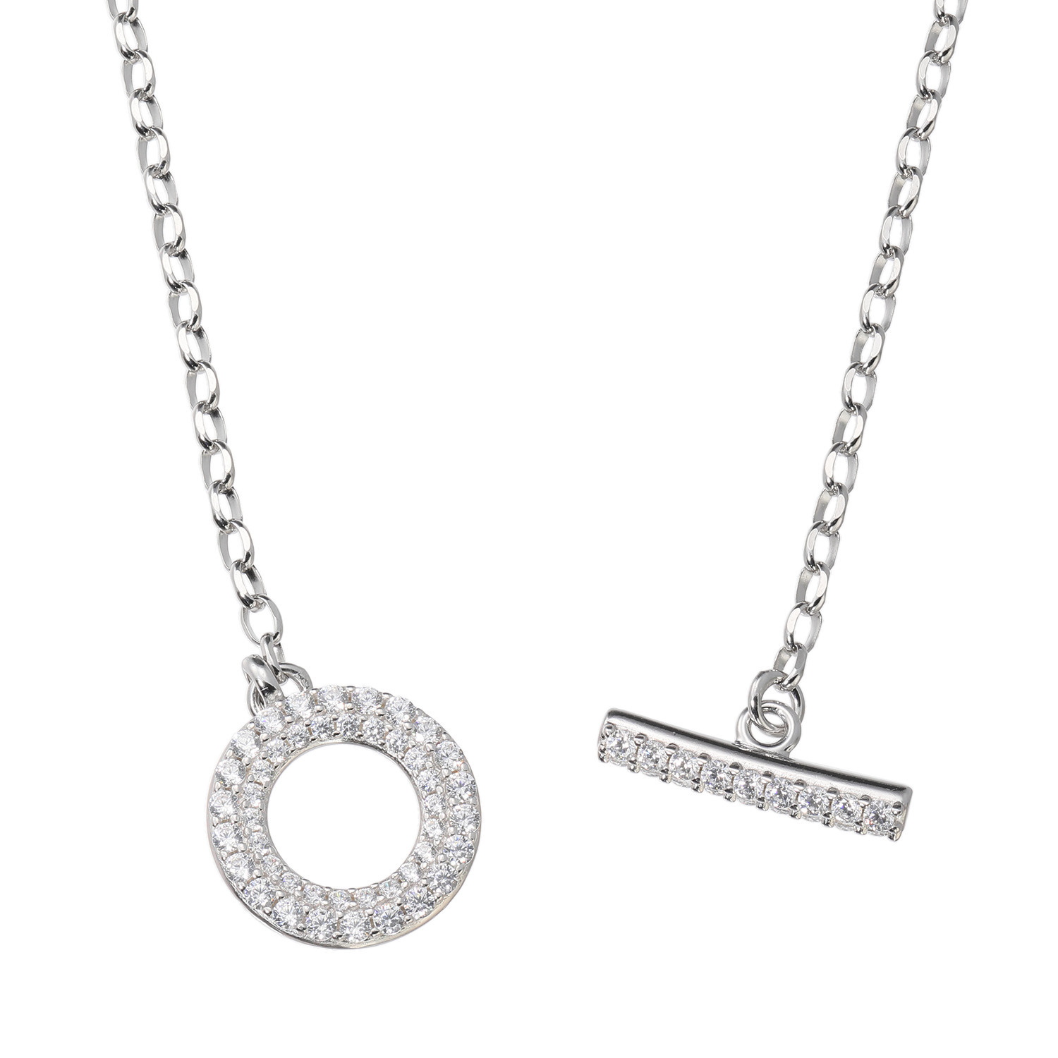 ダイアモア シルバー　ＣＺ トグル＆バー ネックレス