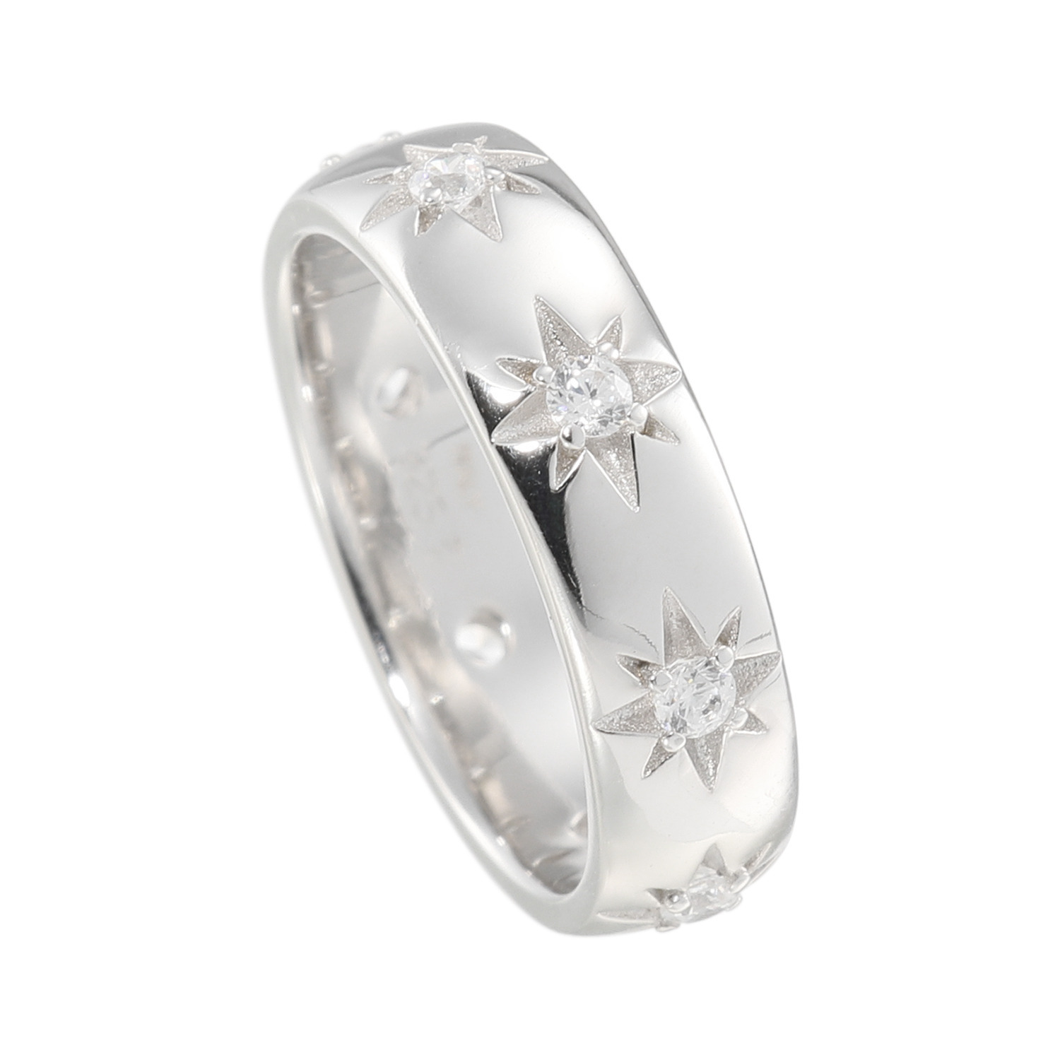 ダイアモア シルバー　ＣＺ スターモティーフ ラインリング